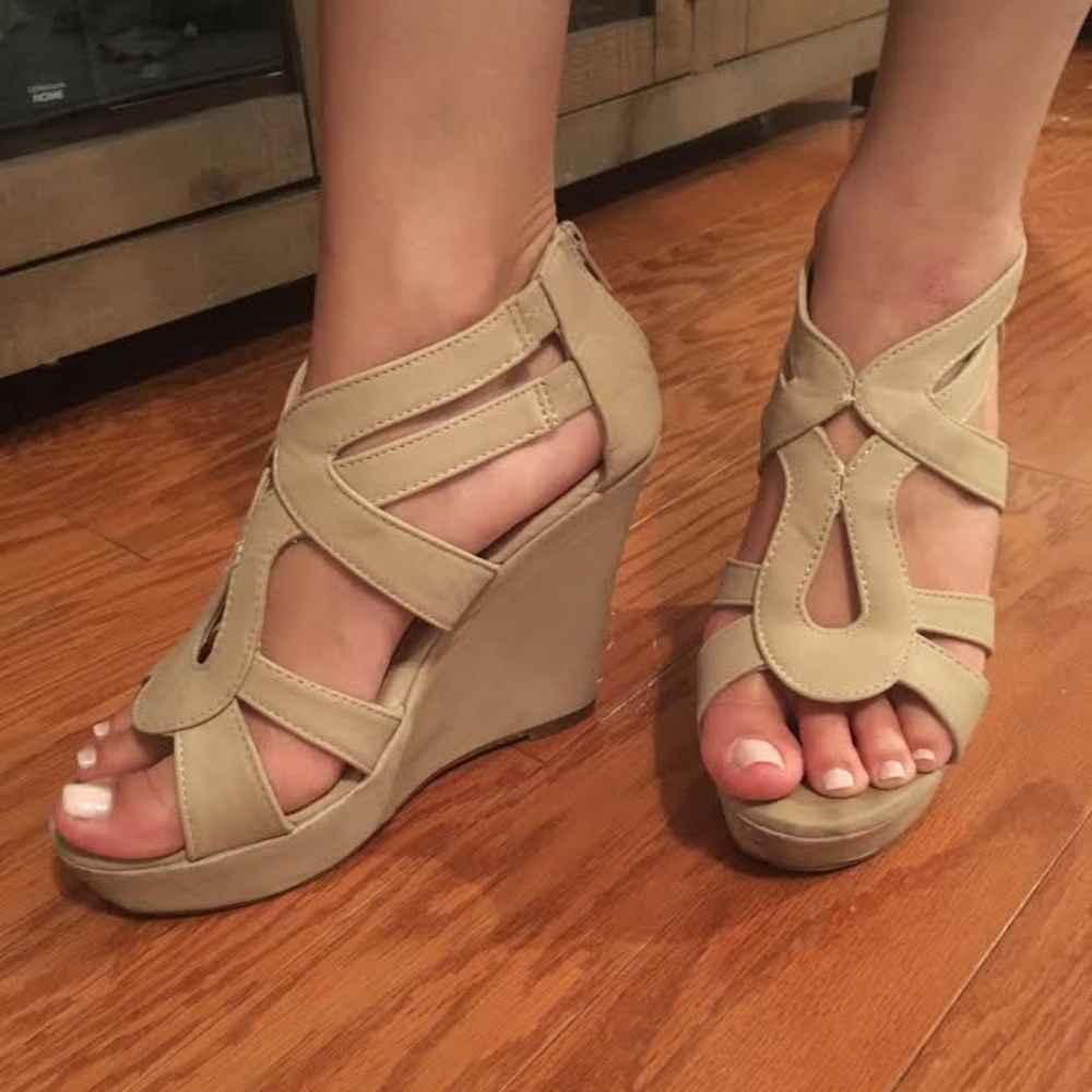 Strappy Platform Wedge Heels